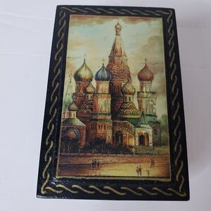 Vintage Russia St Basil Cathedral Mini Miniature Trinket Box Dresser Decor Small
